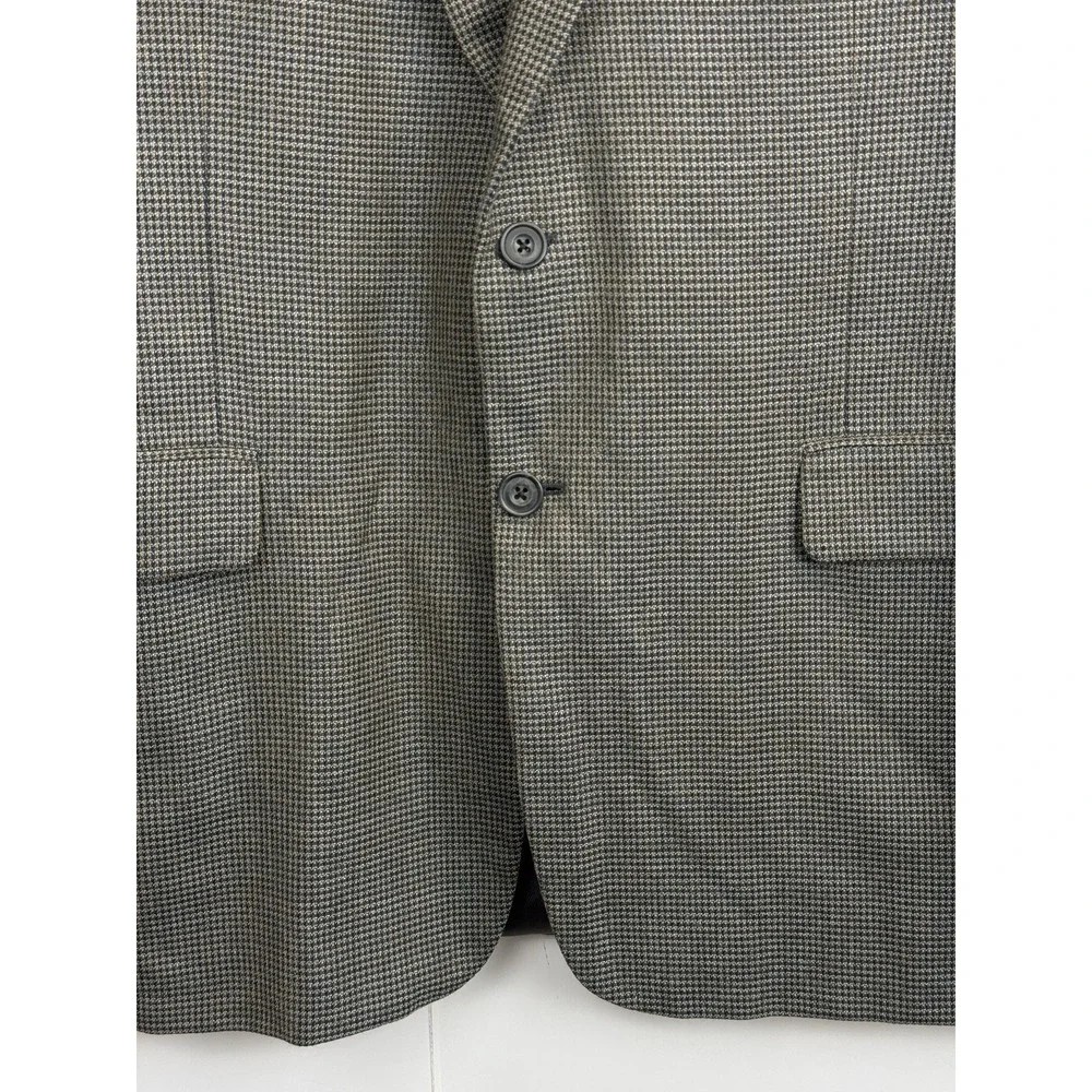 HICKEY FREEMAN Grey/Brown Worsted Wool Mens 44L Blazer Sport Coat Jacket‎